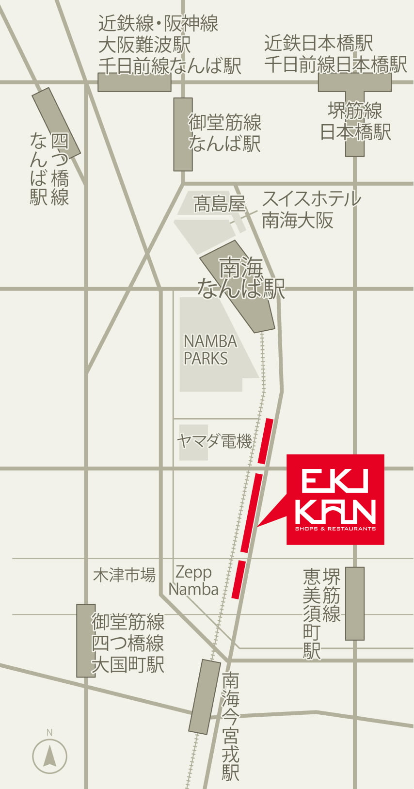 電車でのアクセス地図